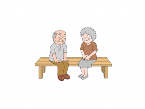 会話を楽しむ老人
